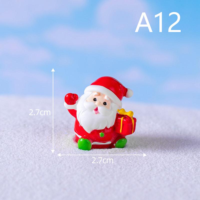 1Pc Mini Resina Natal Papai Noel Boneco de Neve Ornamento Micro Paisagem Decorações de Natal Ornamento Casa Desktop Parque Decoração