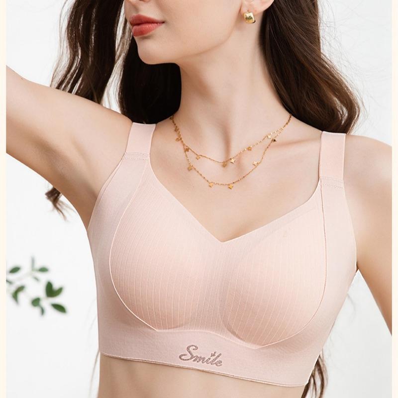 Seamless Foundation Skin‑Tone Tank‑Style Bra,Minimizer Push‑Up Plus Size Brassiere,Gather Side Fat for Large Bust Women