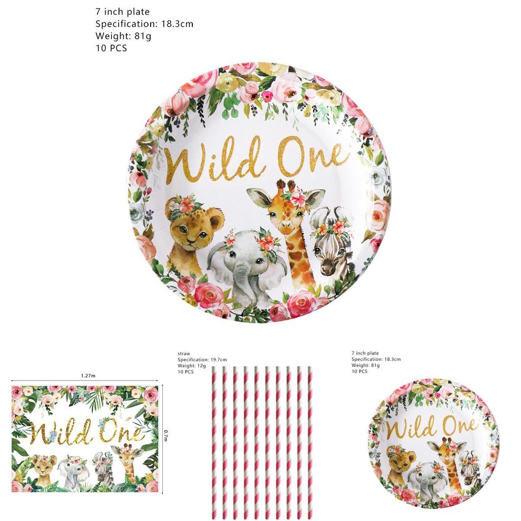 One Colorful Animal World Birthday Party Supplies Decor For Joyful Celebrations**