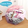 Custom Name Elegant white cat Umbrella Folding Umbrella, Automatic Umbrella 8-Frame for Travel, Casual Lightweight Birthday Christmas gift