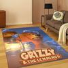 3D Grizzy and The Lemmings Cartoon Carpet Rug for Bedroom Living Room Sofa Home Decor,kids Game Area Rug Non-slip Floor Mat Gift