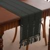 Simple Long Tassel Solid Color Table Runner Woven Dining Table Decoration for Wedding Party Soft Reusable Easy-Care Placemat