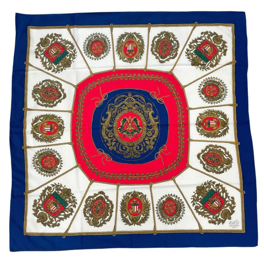Hermes Calle 90 Scarf Blue Women Used