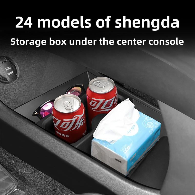 Custom Fit 2024 2025 Hyundai Santa Fe Cup Holder Storage Box Anti Slip Pad Car Interior Organizer Black Auto Accessories Tidying
