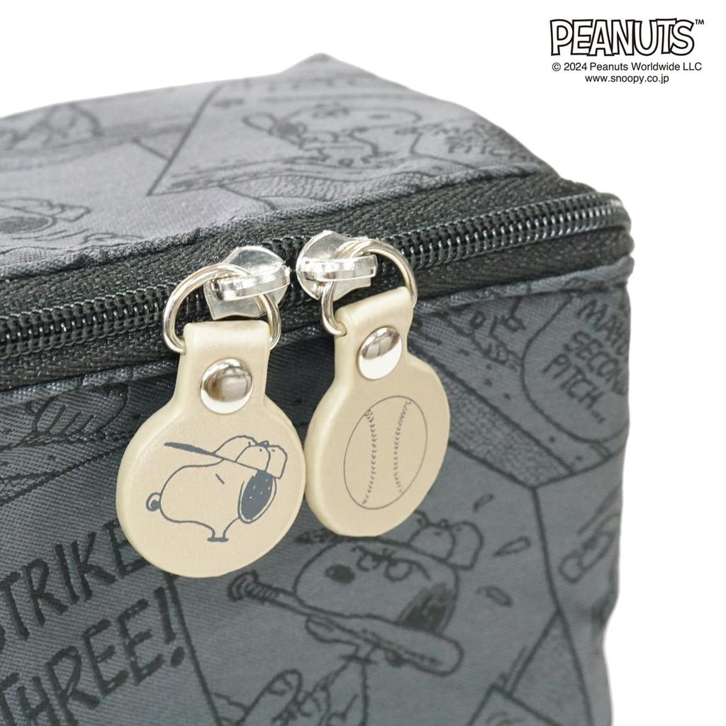 Snoopy Baseball Pattern PACAPO Pouch Large D49301F Gray [Peanuts] (Wa-60)