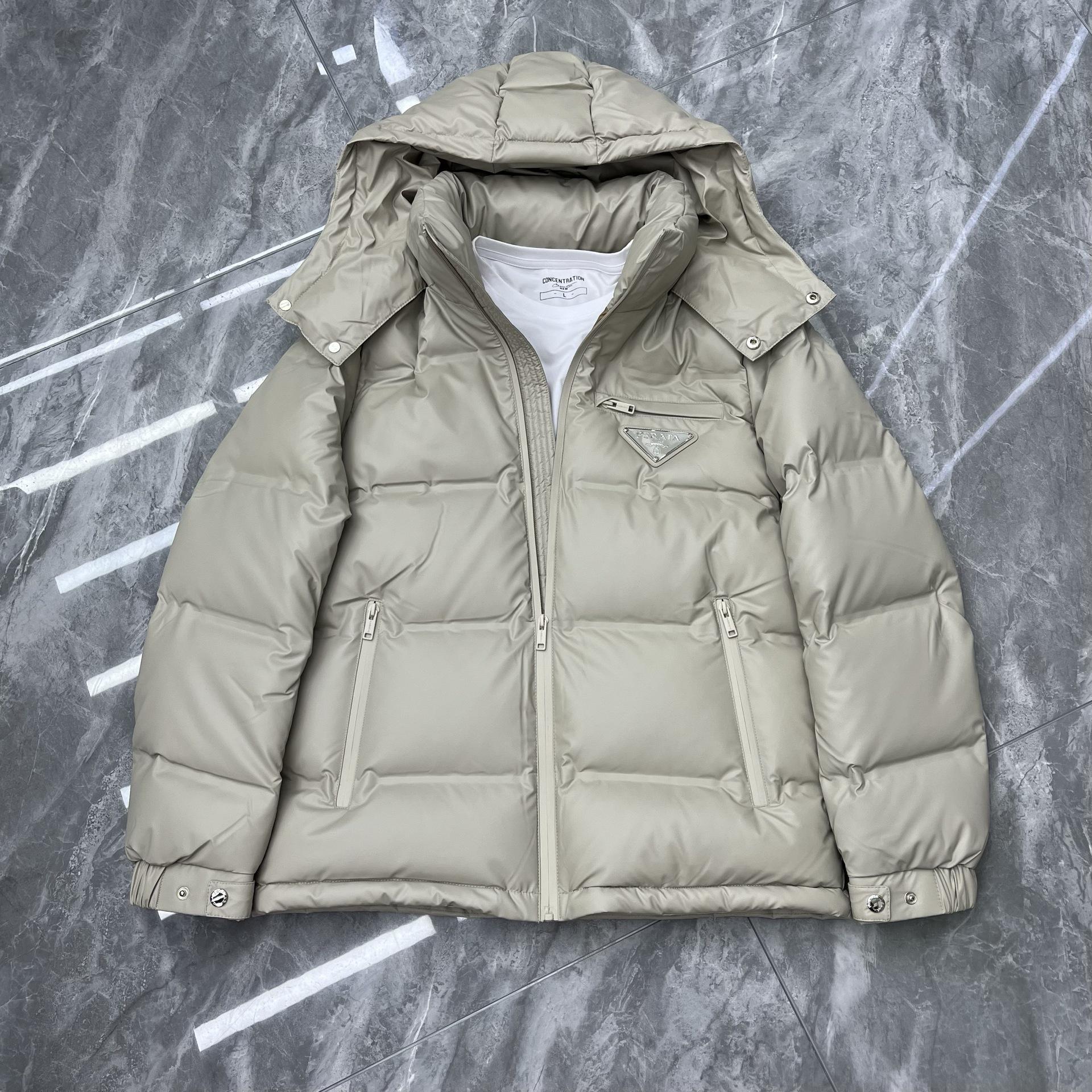 

2025 Европейская мужская куртка пуховик премиум-класса с капюшоном - Зимнее пальто большого размера L