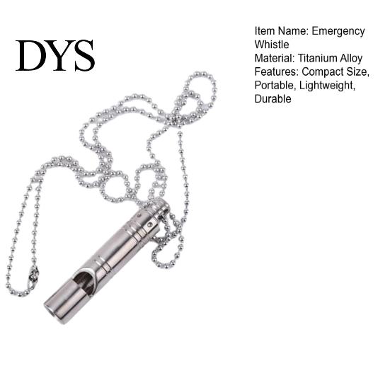 Personal Safety Device Titanium Alloy Emergency Whistle High-decibel Sound Compact Size Keychain Portable Survival with Neck Chain Mini