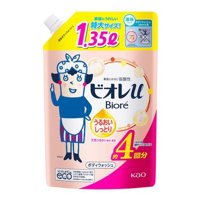 Biore U Moisturizing Body Gel Refill Large Capacity 1350ml Soft Floral Scent