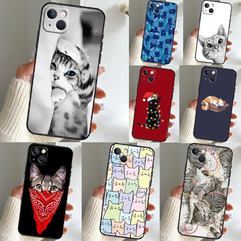 Cute Cat Kitten Case For Realme 13 12 10 11 14 Pro Plus GT6 GT7 Pro C55 C51 C25 C33 C61 C65 C67 C53 C71 C75