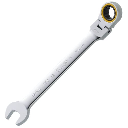 TOP Industrial (TOP) Swivel Ratchet Combination Wrench, 12mm, 180 Swivel, 5 Feed Angle, Gear Wrench FRC-12