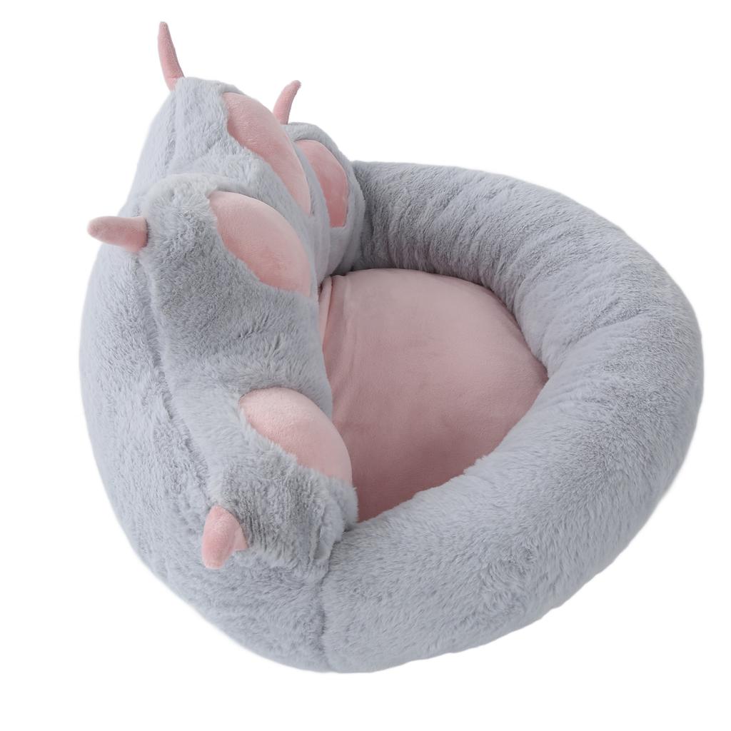 Cat Dog Kennel Cat Paw Print Shaped Machine Washable Removable Washable Sofa Pet KennelGrey