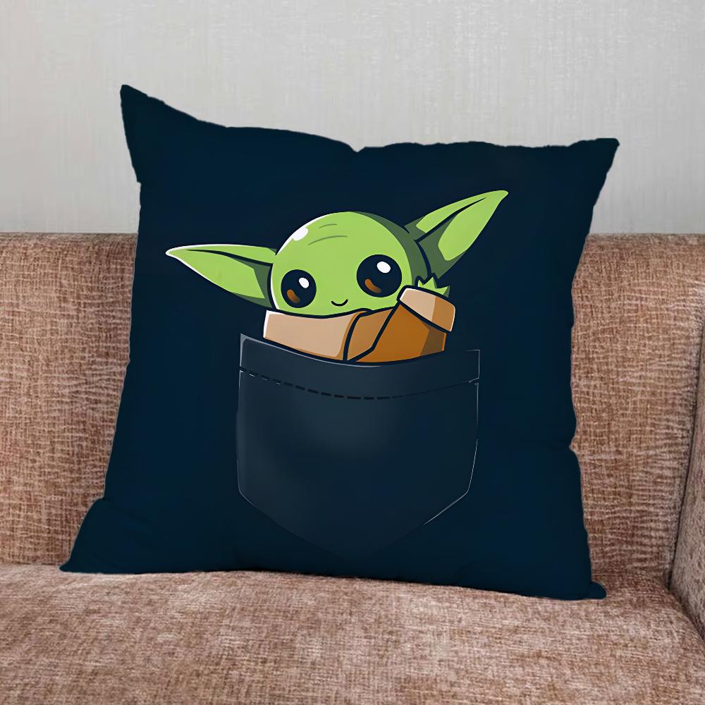 

Cartoon Baby Y-Yoda-S Pillow Case For Home Bedroom Car Office Decoration Living Room Sofa Cushion Cover Suitable 16x16Inch