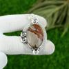 Naturlig Noreena Jaspis Ädelstenshänge Röd 925 Sterlingsilver Indiska Smycken
