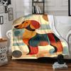 1pc Abstract Canine Lightweight Flannel Blanket, Comfortable and Warm Blanket, for Office and Camping Sofa Bed, Livingroom015