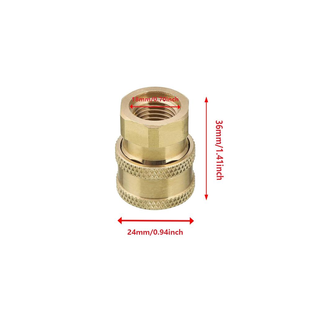1pcs 1/4 inch High-Pressure Washer Quick Connect Coupler High-Pressure Washer Adapter Connection Accessory (1/4 Internal and External Thread)