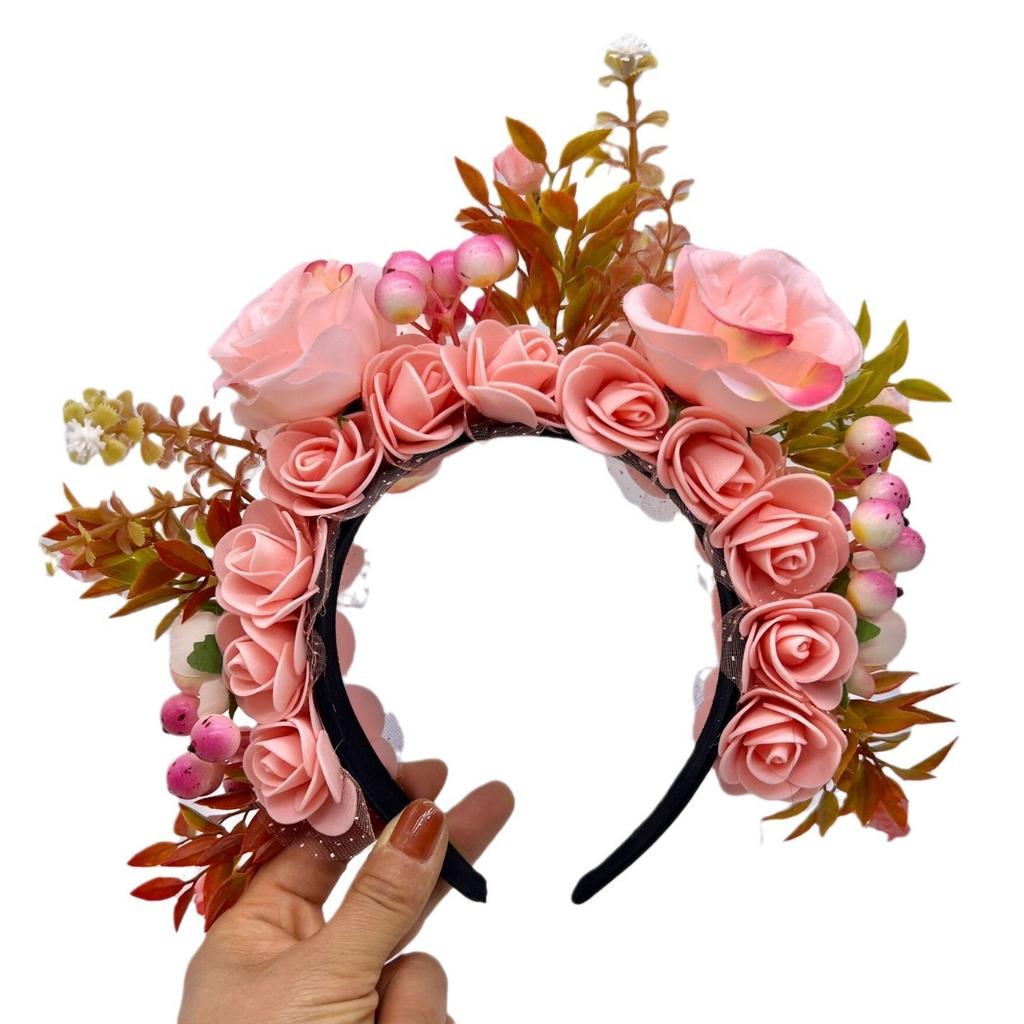 New party simulation flower headband Mori super fairy temperament wreath headband photo photo headgear hairpin