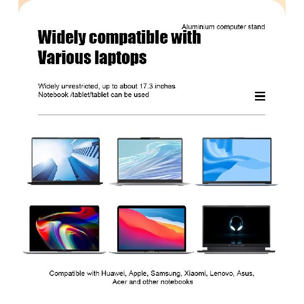 Držák na notebook z hliníkové slitiny Stojánek Nastavitelný Skládací Přenosný Pro notebook Držák Zvedací Držák chlazení Neklouzavý