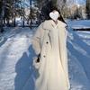 New loose and thickened long imitation lamb wool coat women's winter white imitation fur fur coat