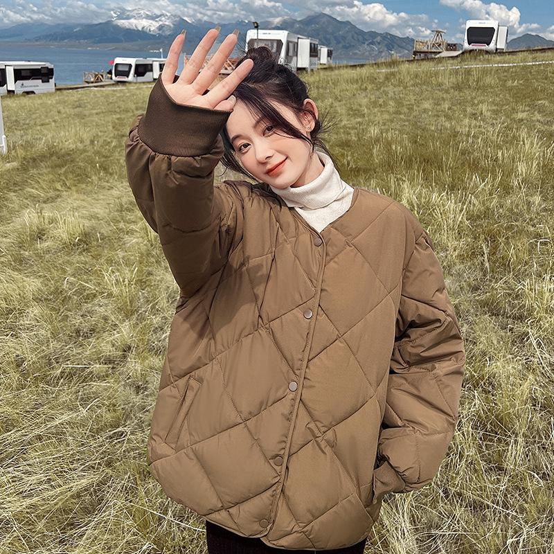 Small Man, Light Down Cotton Jacket for Women, Light Short Loose New Baseball Jacket for Women