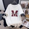 Women's Plus Size Loose Fit Round Neck Short-Sleeve T-Shirt, Mid-Length Style (200/300/350 Jin)