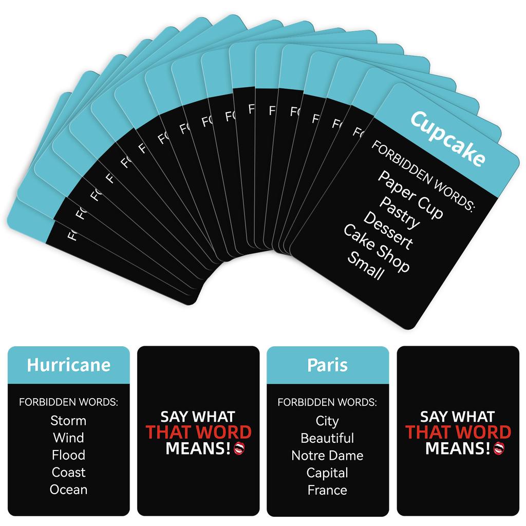 Say What That Word Mean Adult Words Description Tabletop Guessing Game Card for Fun Educational Entertainment