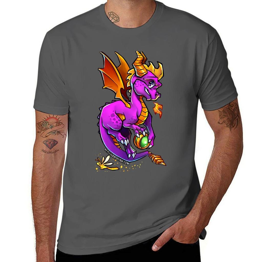 Purple Dragon With Green Orb Ima863 Tshirt Big Size Short Sleeve Casual Top