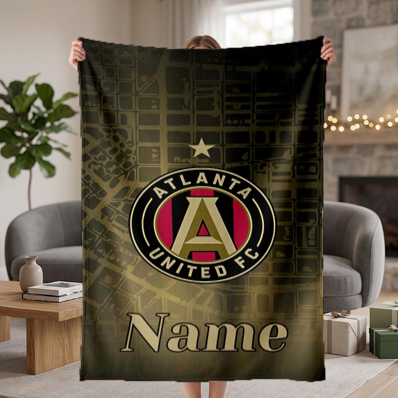 Atlanta United Custom Flannel Blankets Soft Warm Cozy Throws for Home Decor Holiday Gifts
