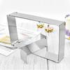 Rectangular Pastry Frame, Rectangular Pastry Mold, Extendable Pastry Frame with Adjustable Spatula, Square Cake Mold for Small and Large Cakes and Tar