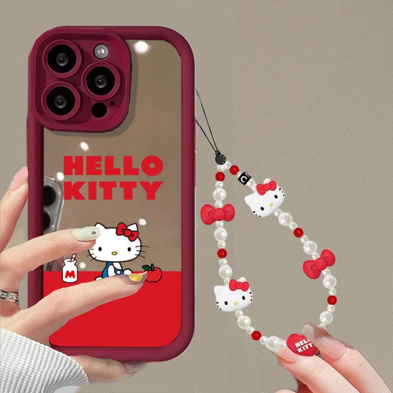 Mirror Makeup Hello Kitty Bracelet Phone Case For Xiaomi MI 15T POCO X8 Pro Max Ultra F7 M7 X7 X5 F5 X6 PRO M6 C40 5G Cute Cover