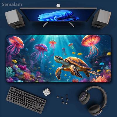 Large Gaming Mouse Pad AnimeTurtle Art Desk Multiple Sizes Mat Nonslip Rubber Base Stitched Edge X Pads PC Table for Office