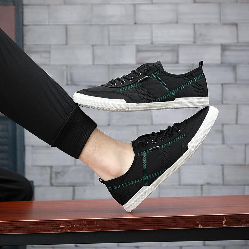 

Модная мужская парусиновая обувь, модная повседневная обувь, лоферы люксового бренда, дышащая, удобная, на шнуровке, для вождения, легкая, обувь для ленивых SS21022 44 чёрный