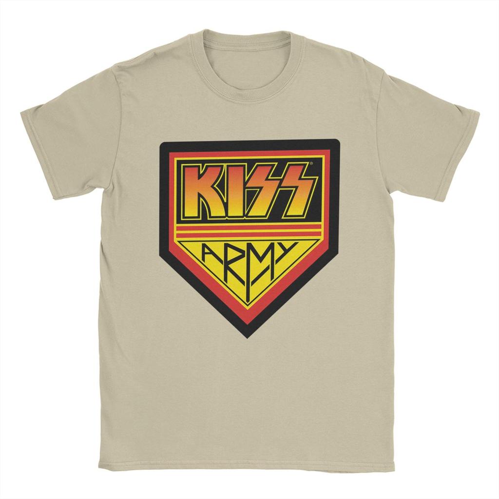 Men T-Shirts Kiss Army Logo Casual Cotton Tee Shirt Short Sleeve Rock Brand T Shirts Round Collar Tops Gift Idea