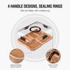 Charcuterie Board With Lid Portable Bamboo Cheese Board Snackle Fruits Divided Serving Tray for Party Picnic Locking Handles
