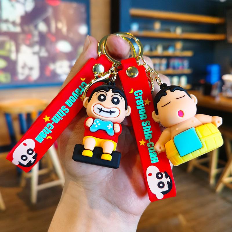 Crayon Shinchan Keychain Shinchan Key Ring Basketball Wall Sticker Cartoon Merchandise Shinchan's Daily Gift Y2k Fashion Toys
