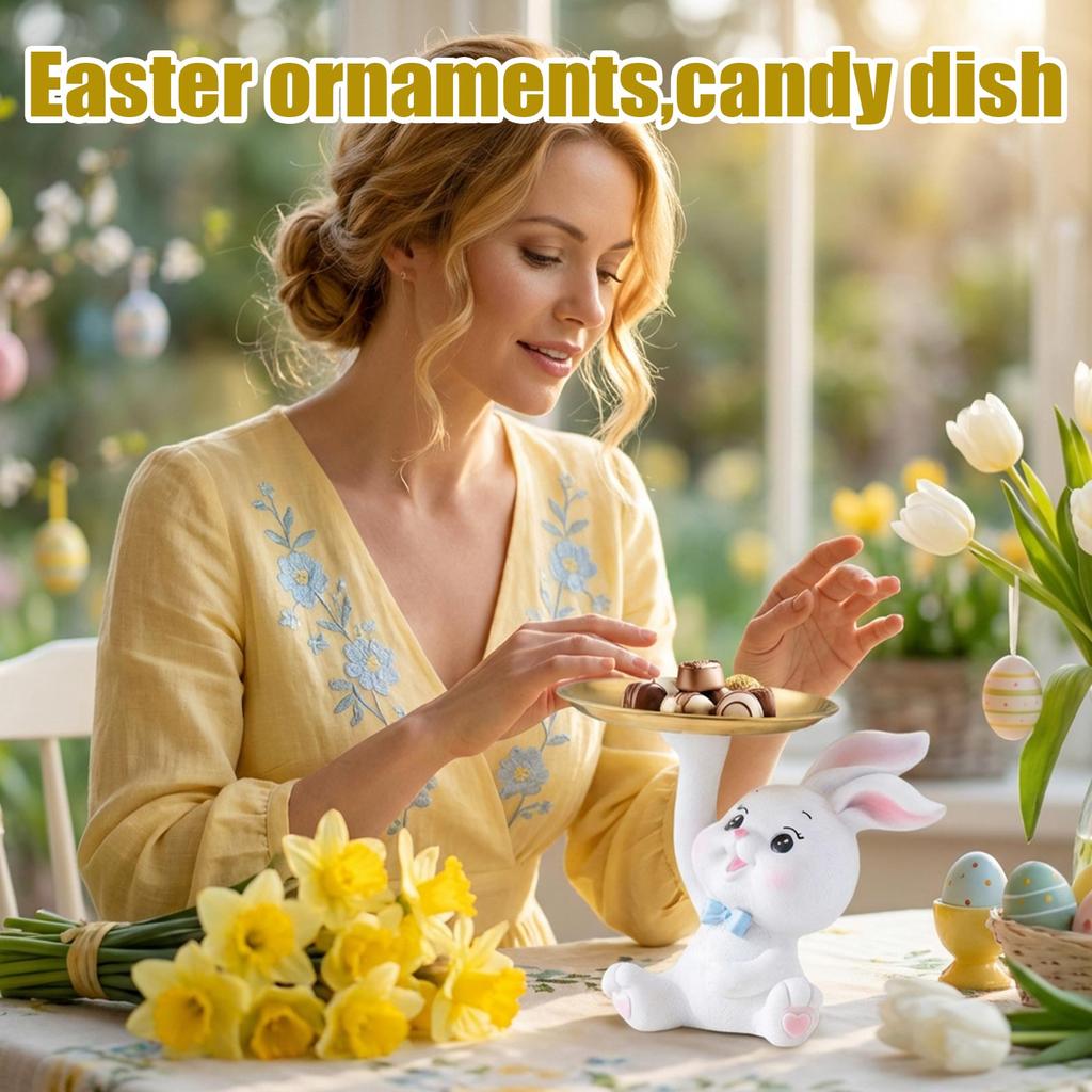Rabbits Tray, Easter Candy Bowl, Easter Ornaments