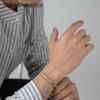 Armani Silver Cuban Chain Fashion Inlaid Eagle Logo Spring Pendant Bracelet Men Bracelet EGS2940040