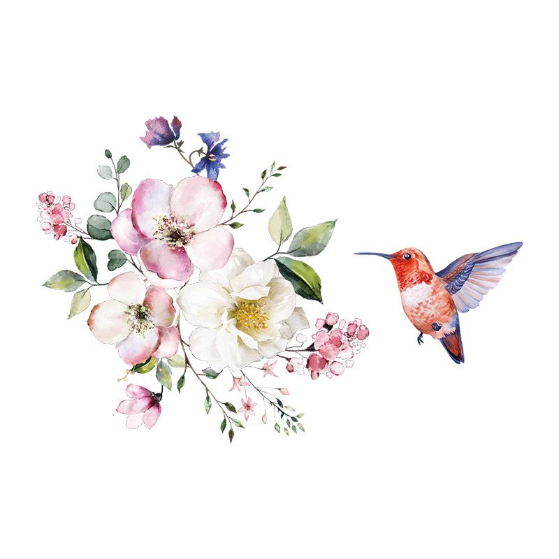 

Наклейка на унитаз «Цветок колибри», самоклеящаяся наклейка для ванной комнаты, водонепроницаемое виниловое настенное искусство, съемное украшение для преображения ванной комнаты 30x30cm разноцветный