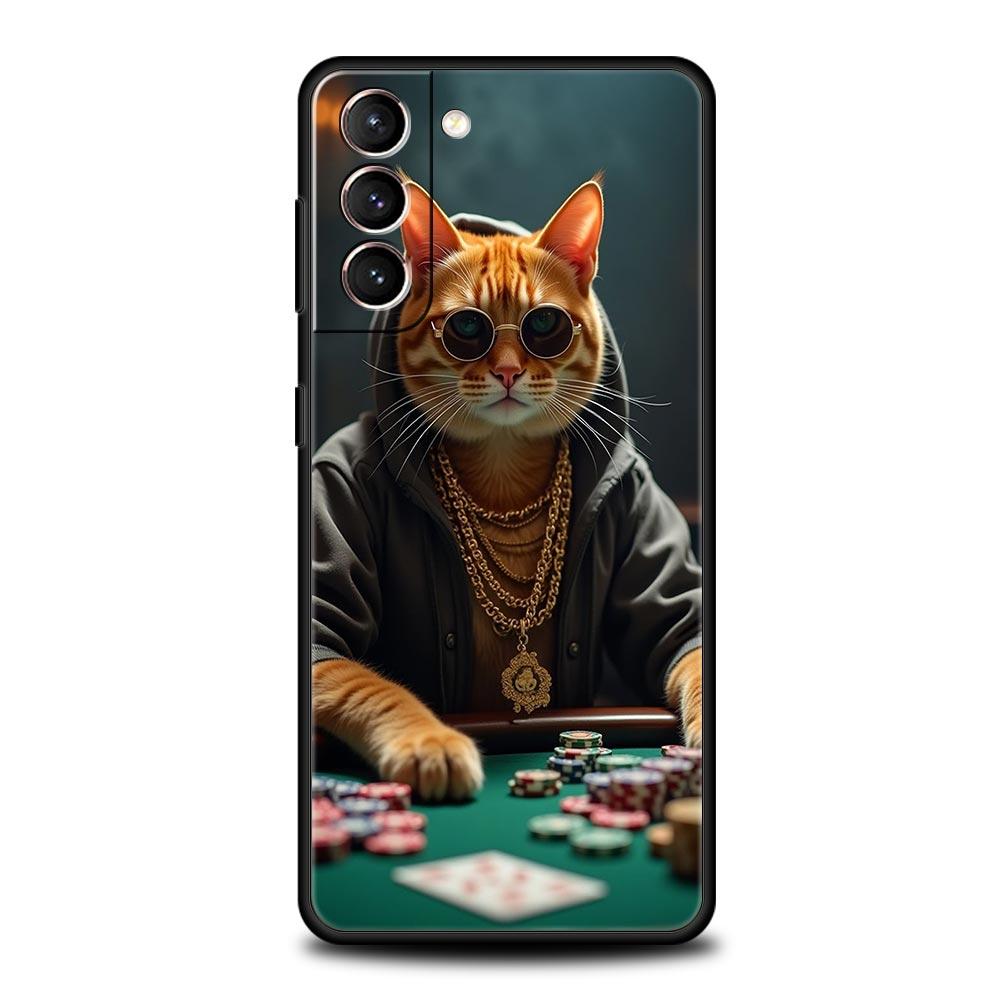 

Phone Case Cover for Samsung Galaxy S26 S25 S24 S23 S22 S20 S21 FE Ultra Plus S25 Edge 5G Soft TPU Capas Money Cat Fundas Coque S22 Plus 5G