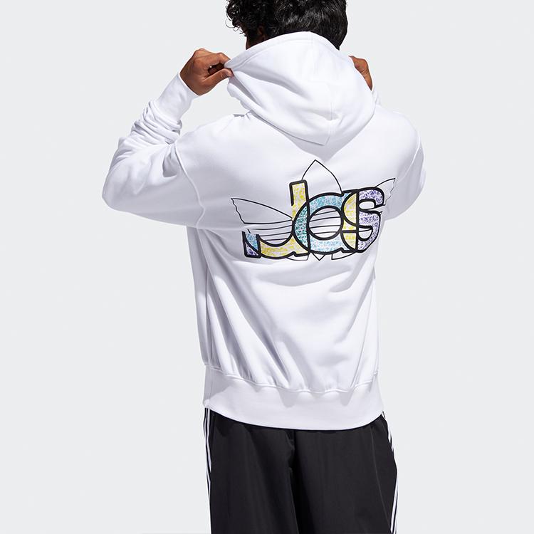 Adidas Originals 2020 Fleece-Lined Loose Hoodie Pullover Men Tops White FQ3574