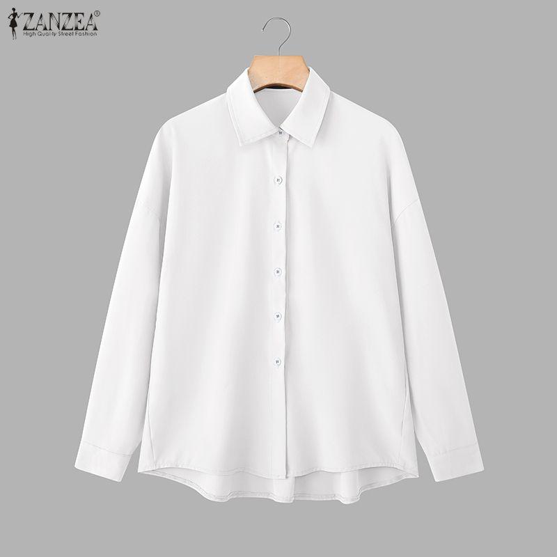 ZANZEA Women Classic Casual Turn Down Collar Long Sleeve Blouse