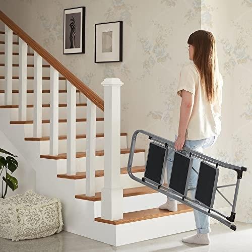 3-step Ladder, Folding Ladder, 20 Cm Wide Steps Covered with Anti-slip Rubber, Rubber Feet, Handrail, Max.. Load