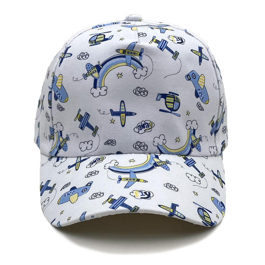 Kids Cotton Baseball Hat With Embroidered Construction Truck For Summer Sunshade