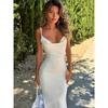 Rochii Maxi Cutenew cu Suspensă Femei Patchwork Mătăsos Spate Decoltat Body-shaping Vestidos Feminine Uni Sexy Fierbinți Rochie de Stradă