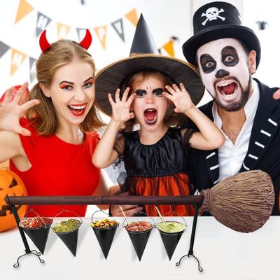 Halloween Serving Bowl Stand Party Witch Serving Bowl With Rack Novelty Snack Dessert Storage Stand Candy Holder For Backyard