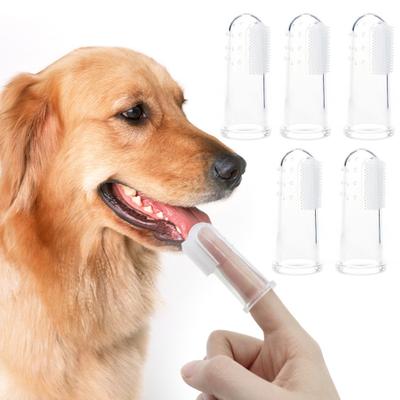 5 Pcs Pet Toothbrush Silicone Finger Toothbrush for Dogs Cats Small Medium Large Breeds Puppy Dental Care Dog Teeth Cleaning Brush Kit