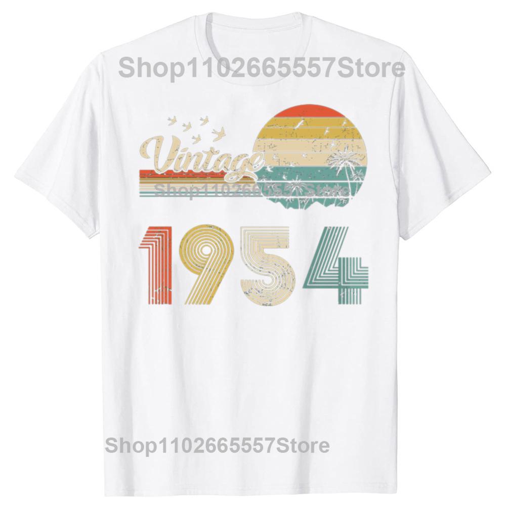 Funny Vintage 1954 Retro Design 71 Years Old Graphic Tshirts Men Fashion Casual Tshirt 100 Cotton Loose Oversized T Shirt
