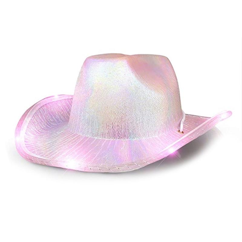 Cowgirl Hats Led Women Bachelorette Party Birthday Party Hats For Adults Cowgirl Holographic Party Disco Dress Up