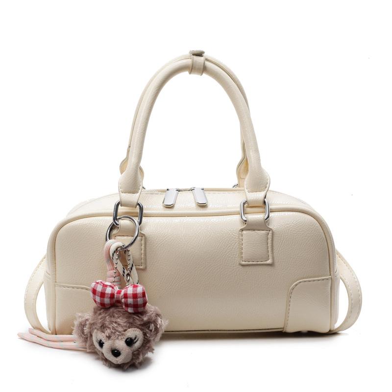 2025 Spring New Korean Version Simple Portable Bowling Bag Women's Versatile Foreign Style Commuter Premium Sense Messenger Bag