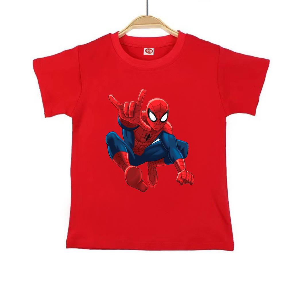 Boy's Summer Spiderman T-Shirt: Pure Cotton Short Sleeve Top