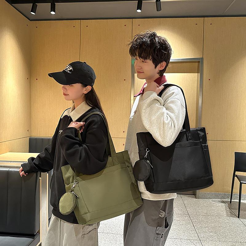Tote Bag Women's Waterproof Nylon Class Bag Commuter Work Cloth Bag Large Capacity Trendy Handbag Sports Shoulder Bag